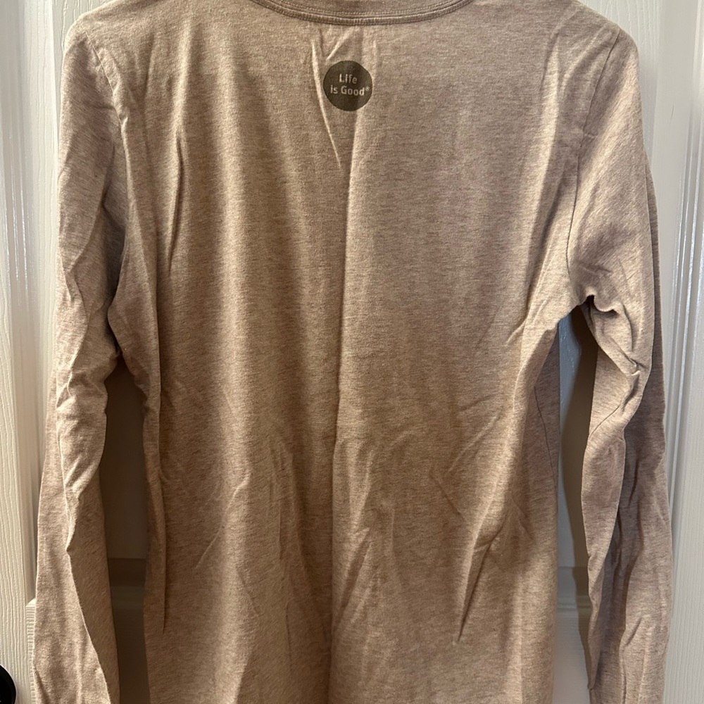 Light Brown Long Sleeve Tee with Graphic - Picture 3 of 3